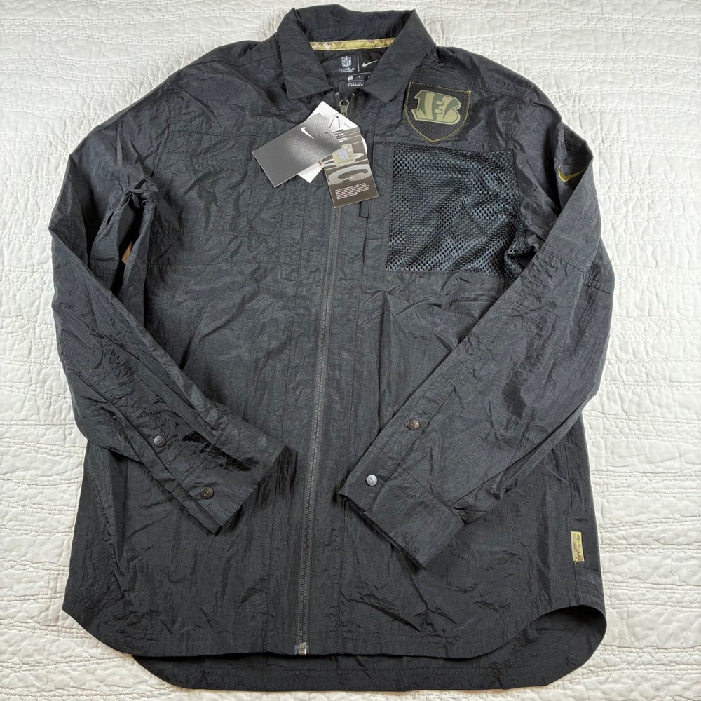 NWT Nike Cincinnati Bengals Salute to Service Jacket Men Zip Black Windbreaker S
